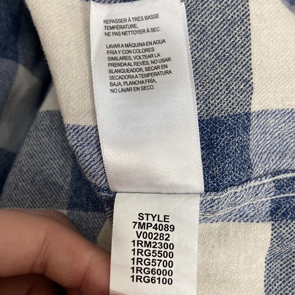 Men’s Lucky Brand Blue & White Plaid Flannel Long Sleeved Button Down Shirt-Sz M - Picture 11 of 11